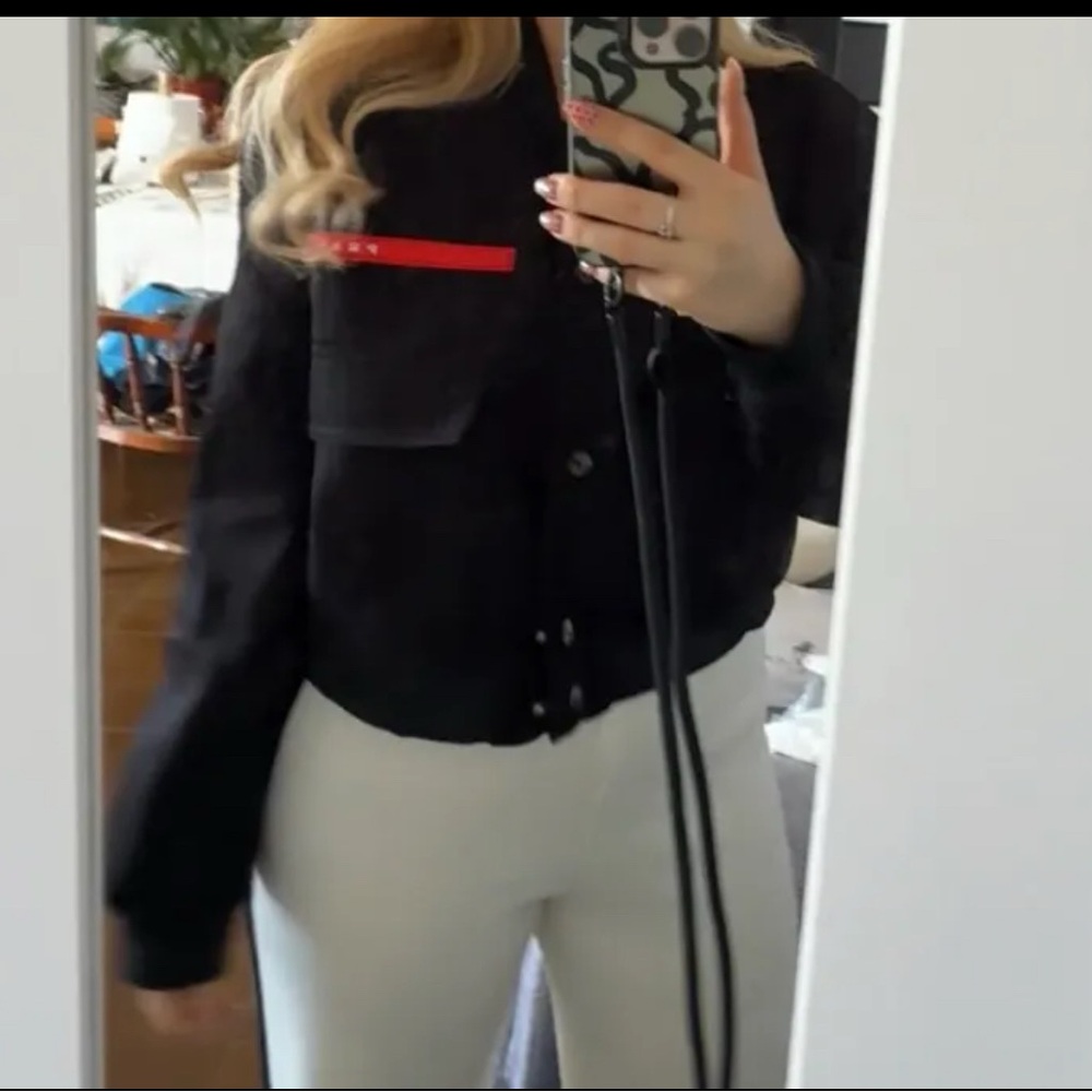 Prada Black Jacket with Red Detail